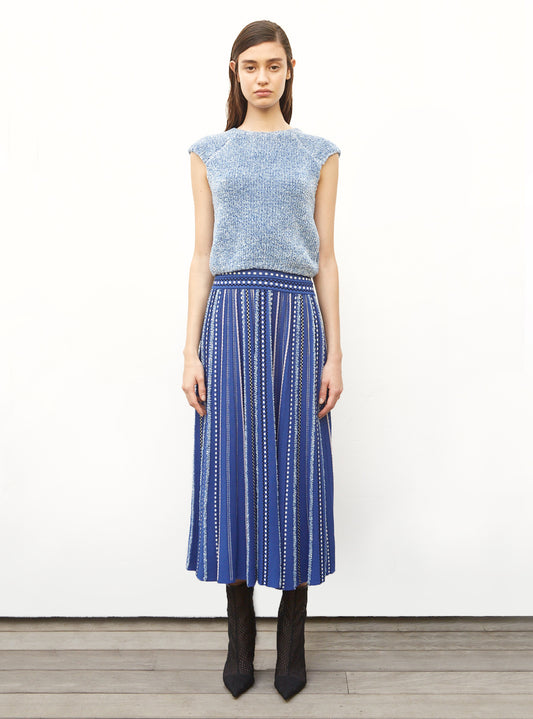 top en maille fourrure de coton