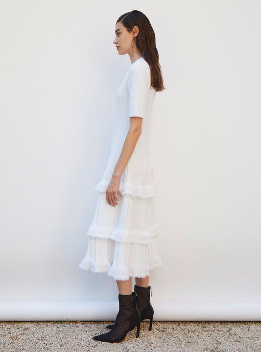 knit dress with fringe