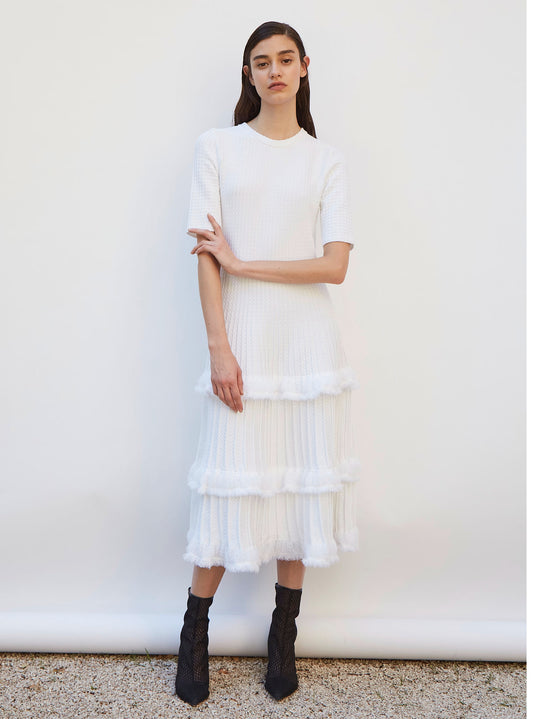 knit dress with fringe