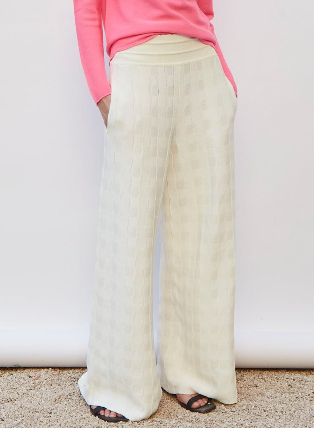 Pantalons de luxe femme - Pantalon couture vichy