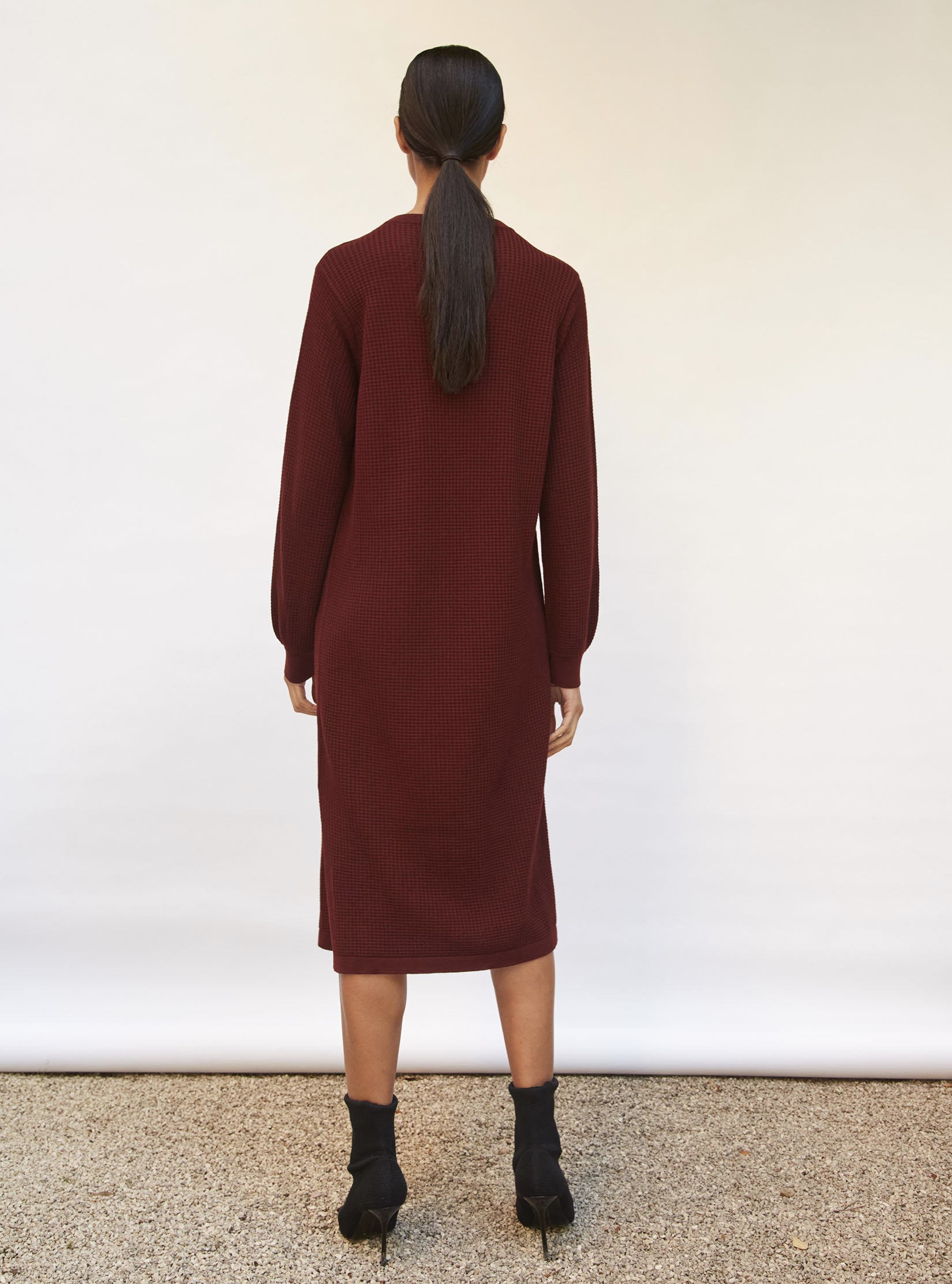 Robes de luxe femme - Robe en maille mini gaufrette