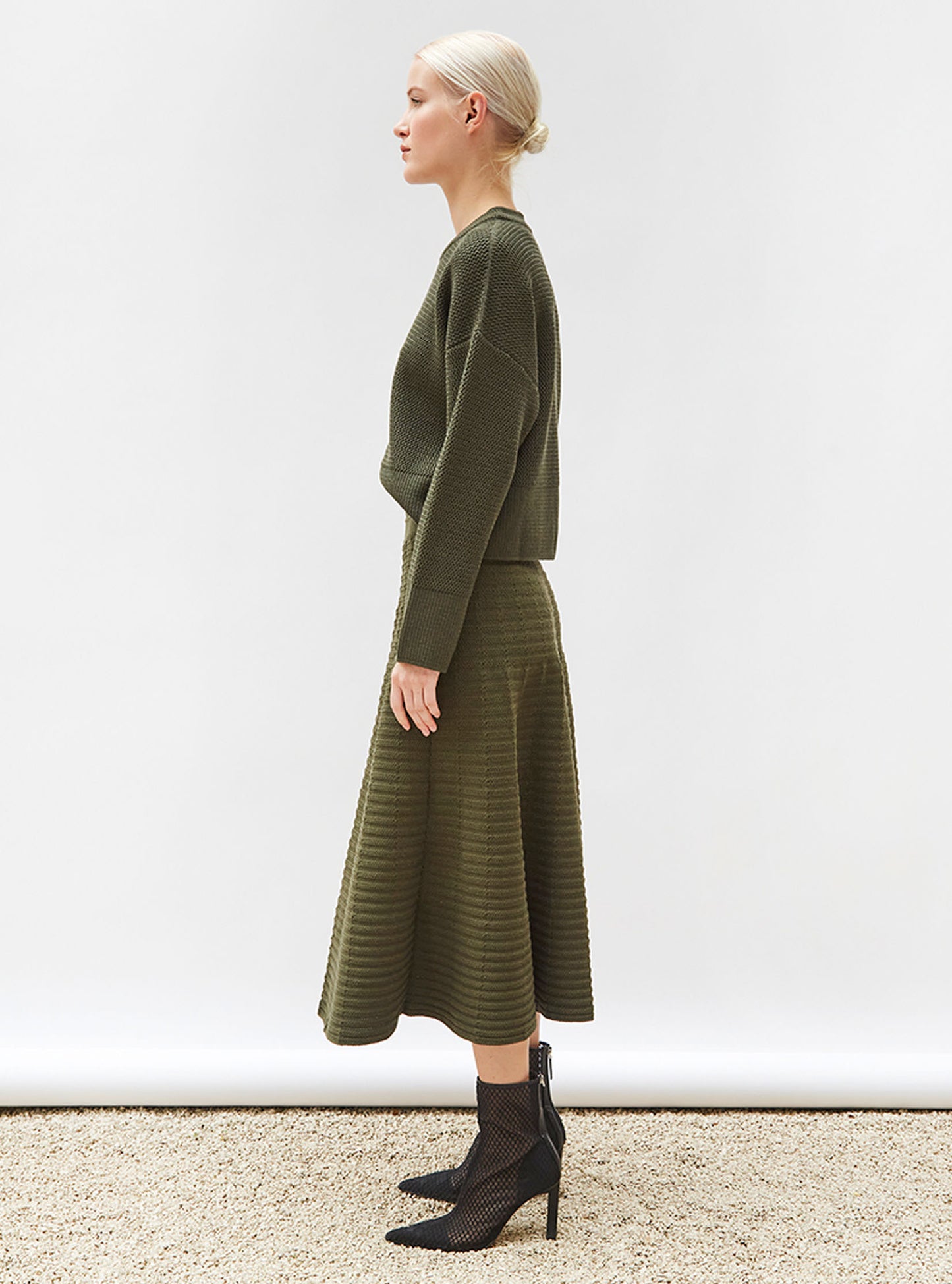 Sweater court en maille ondulée - Vêtement de luxe femme
