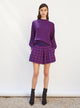 Plain gingham knit shorts