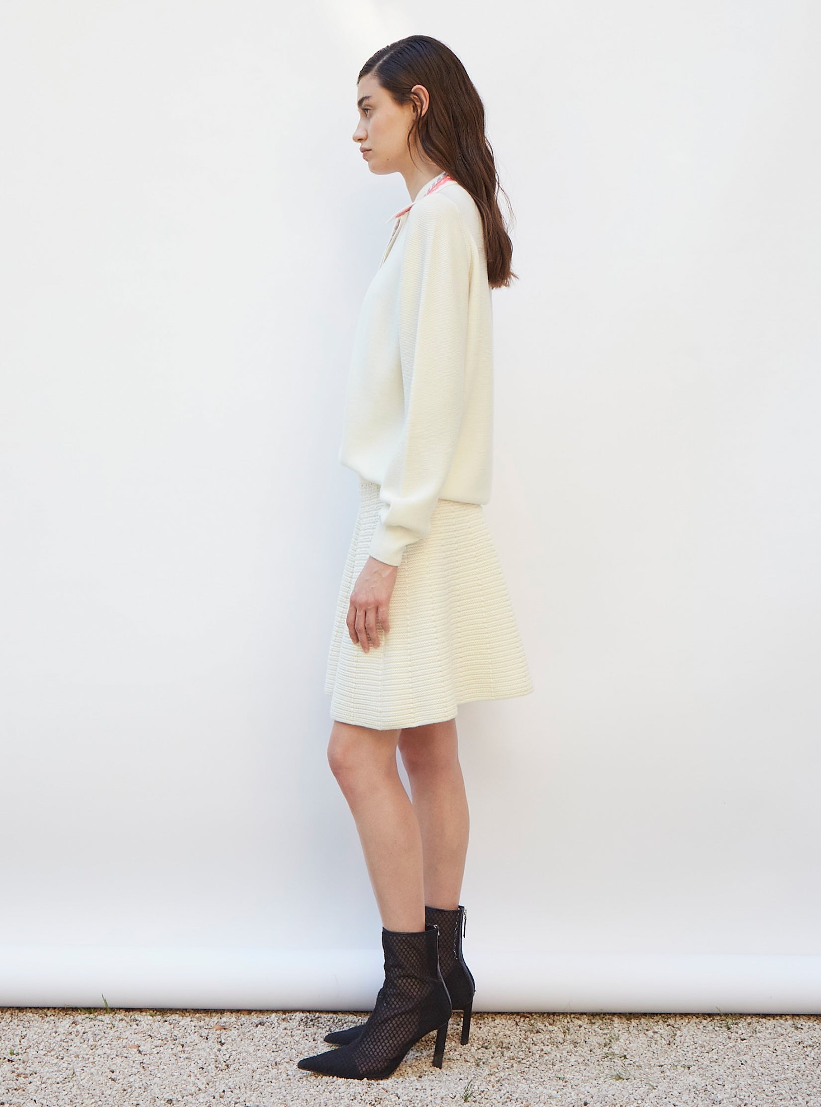 Tops, blouses de luxe femme - Chemisier col brodé
