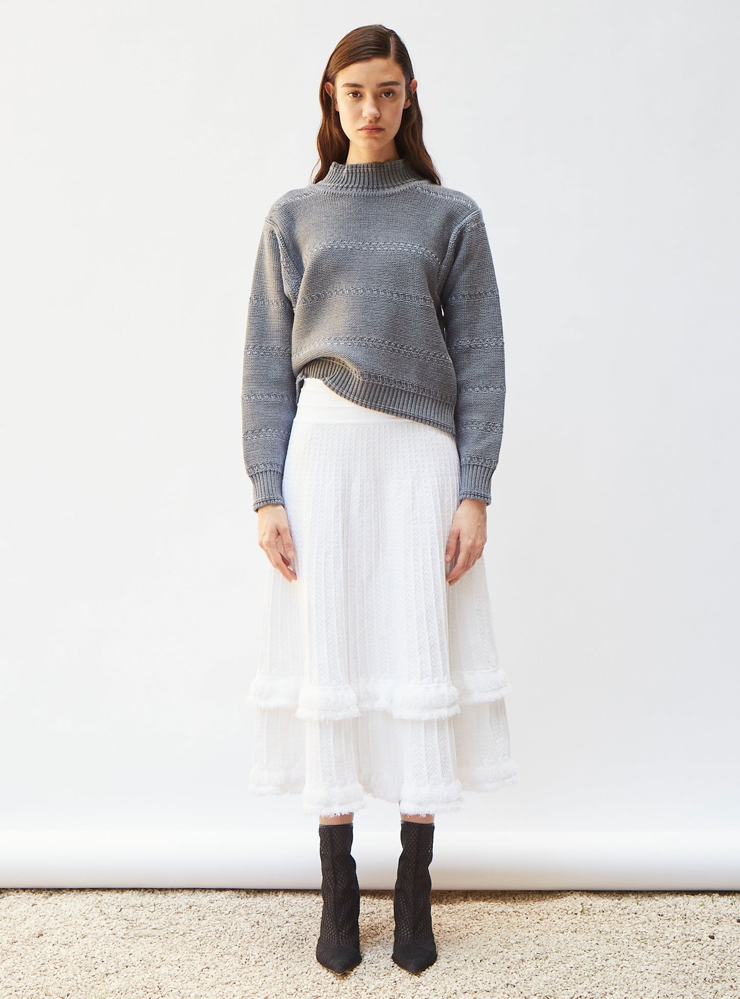Tops, blouses de luxe femme - Sweater maille chevron