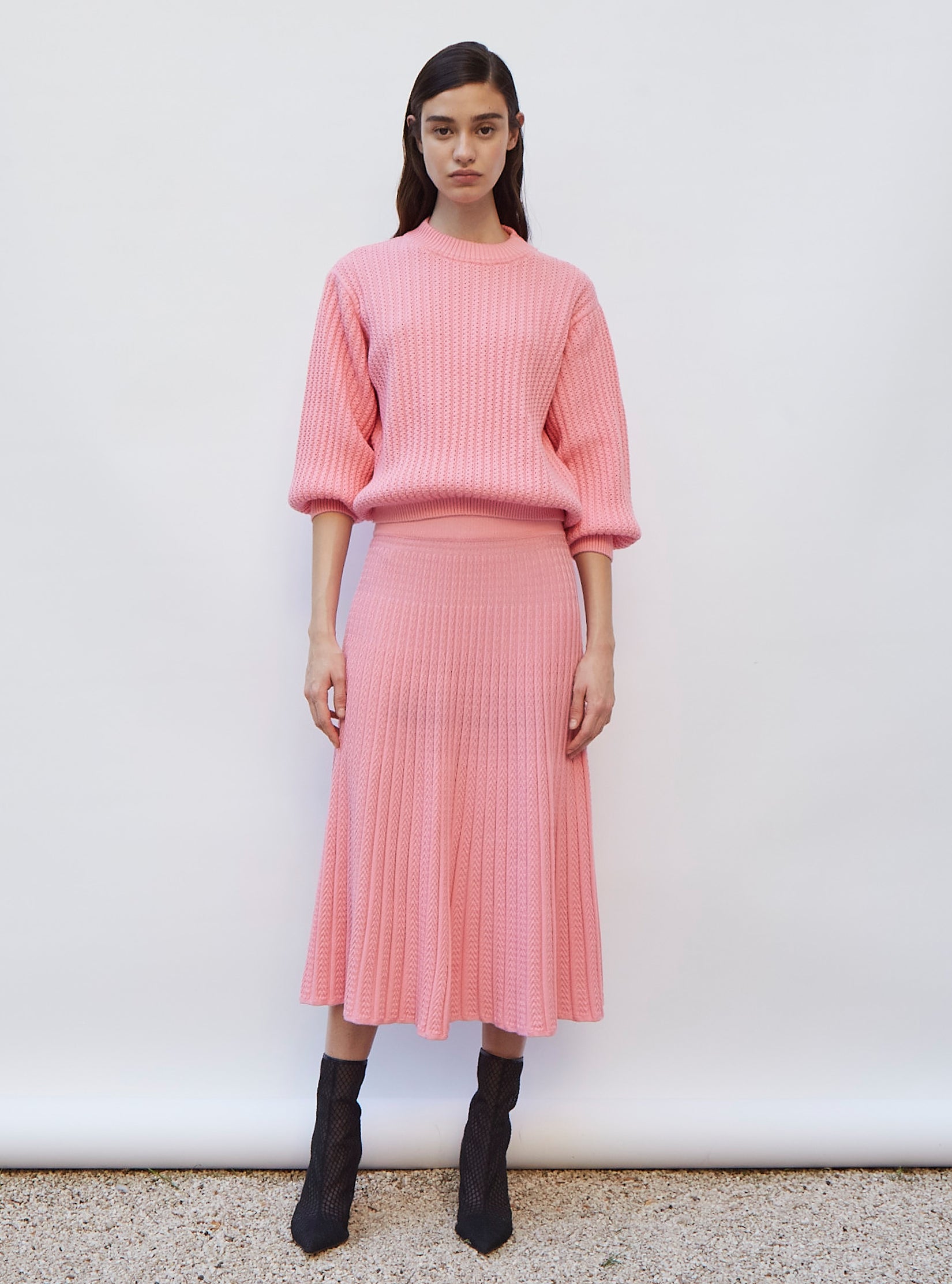 Tops, blouses de luxe femme - Sweater fin en maille torsade