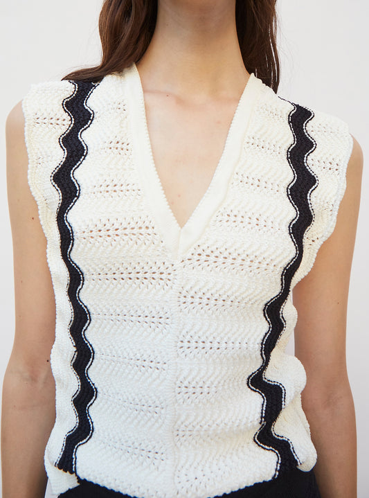 top wavy pointelle