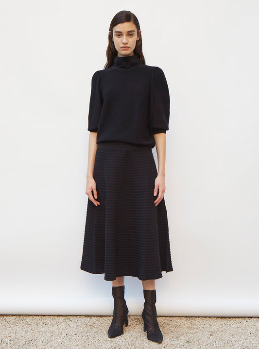 wrap-neck knit top