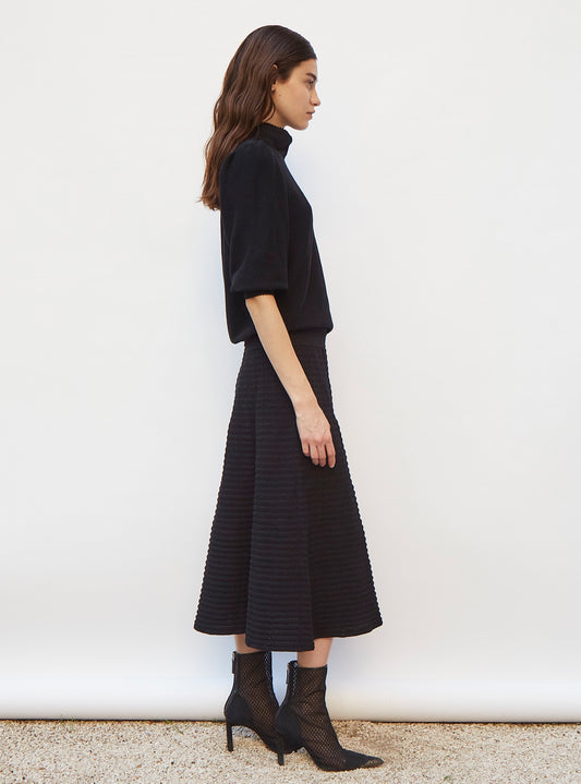 wrap-neck knit top