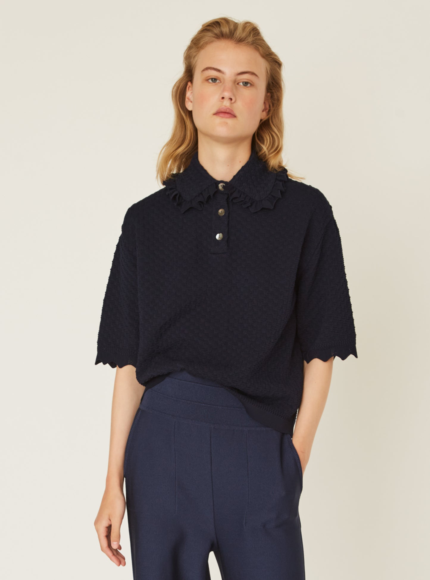 Tops, blouses de luxe femme - Chemise en maille couture
