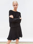 Tops, blouses de luxe femme - Top fin à col rond manches longues
