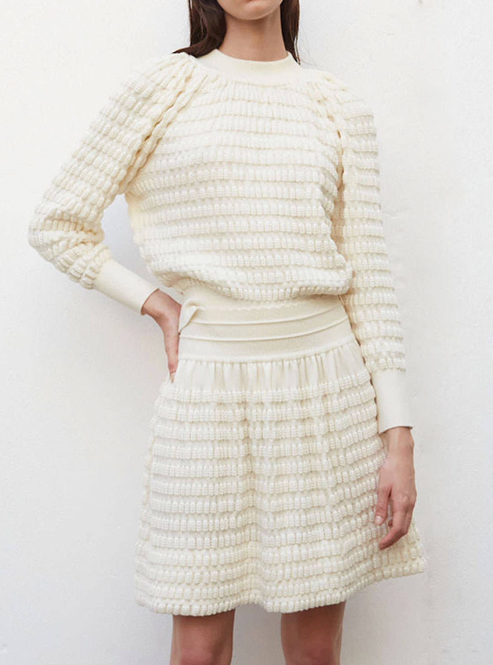 Jupes de luxe femme - Jupe maille gaufrée