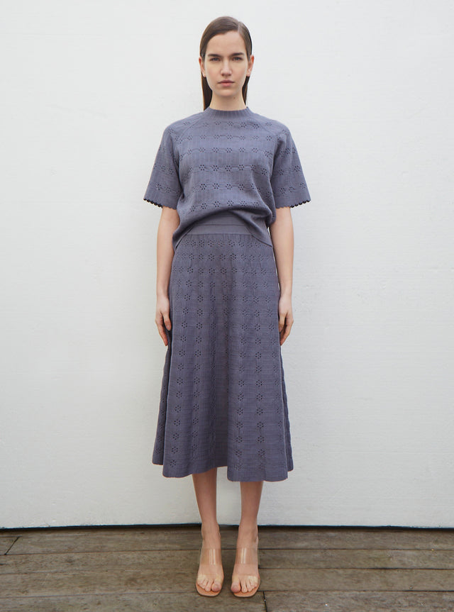 top en maille à fleur ajourée - Image principale