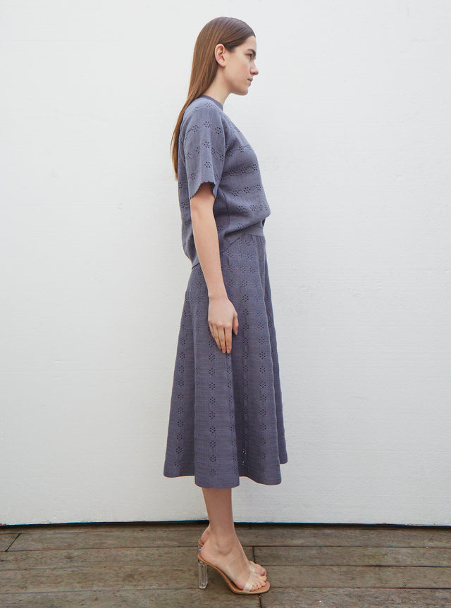 top en maille à fleur ajourée - Image principale