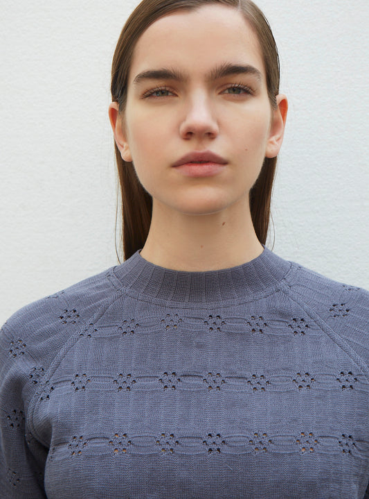 openwork flower knit top