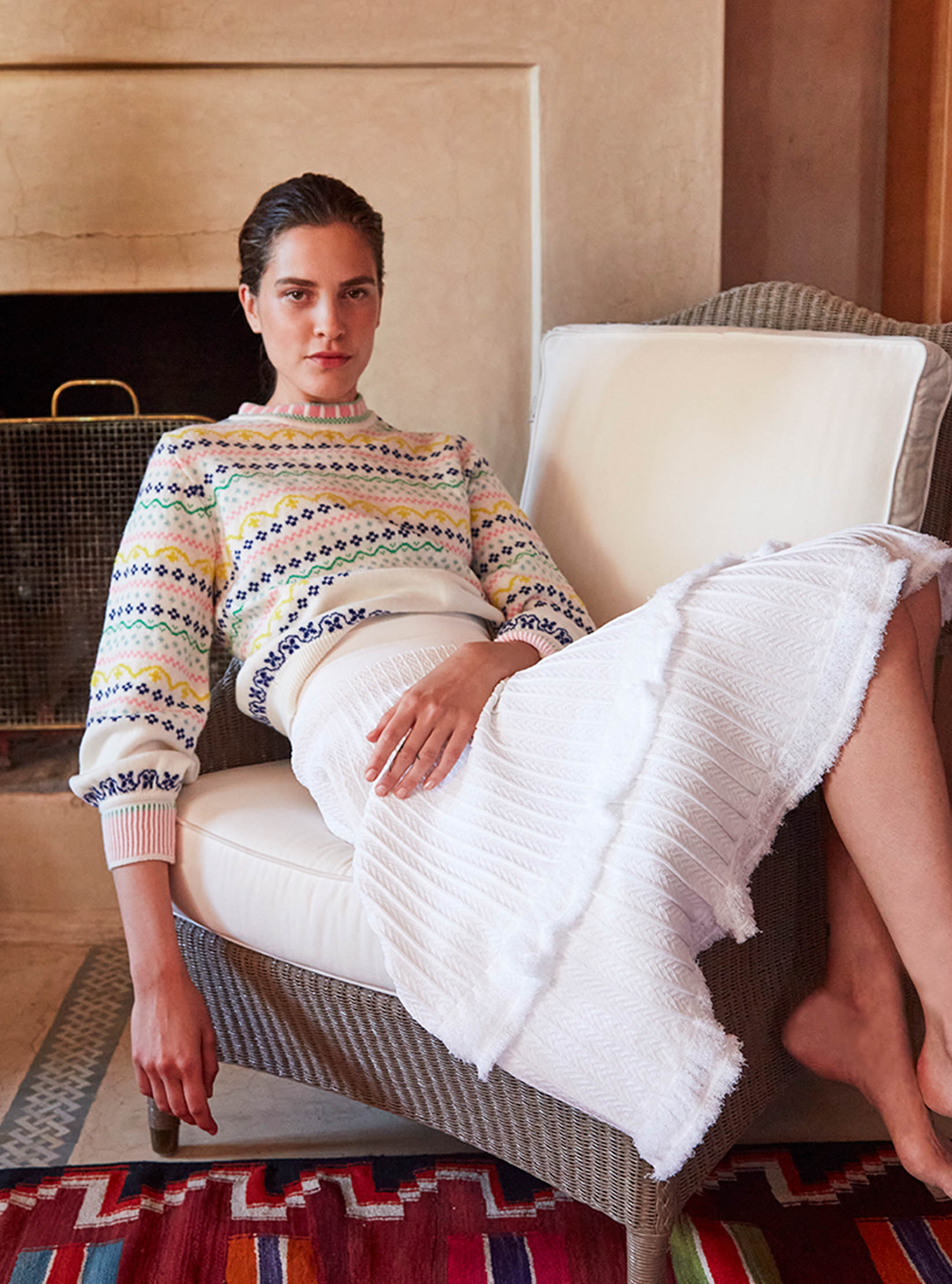 Sweater jacquard confettis - Vêtement en maille de luxe Molli