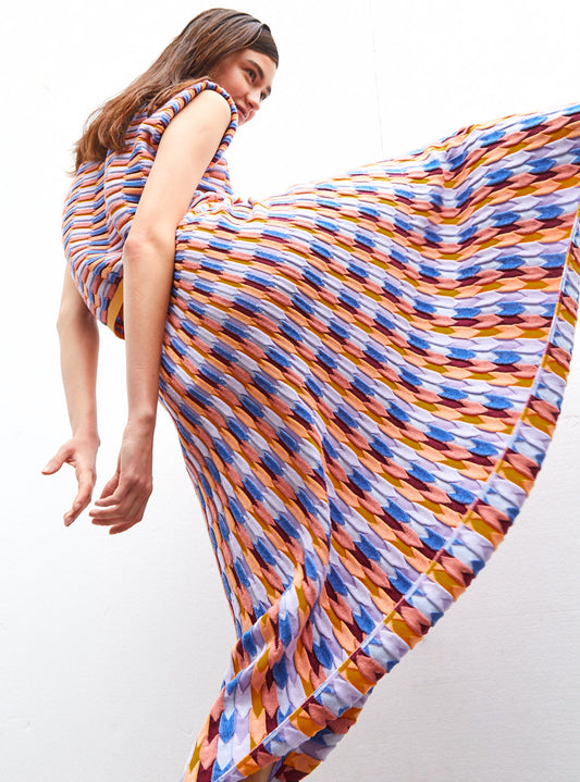 Molli multicolored zellige knit skirt