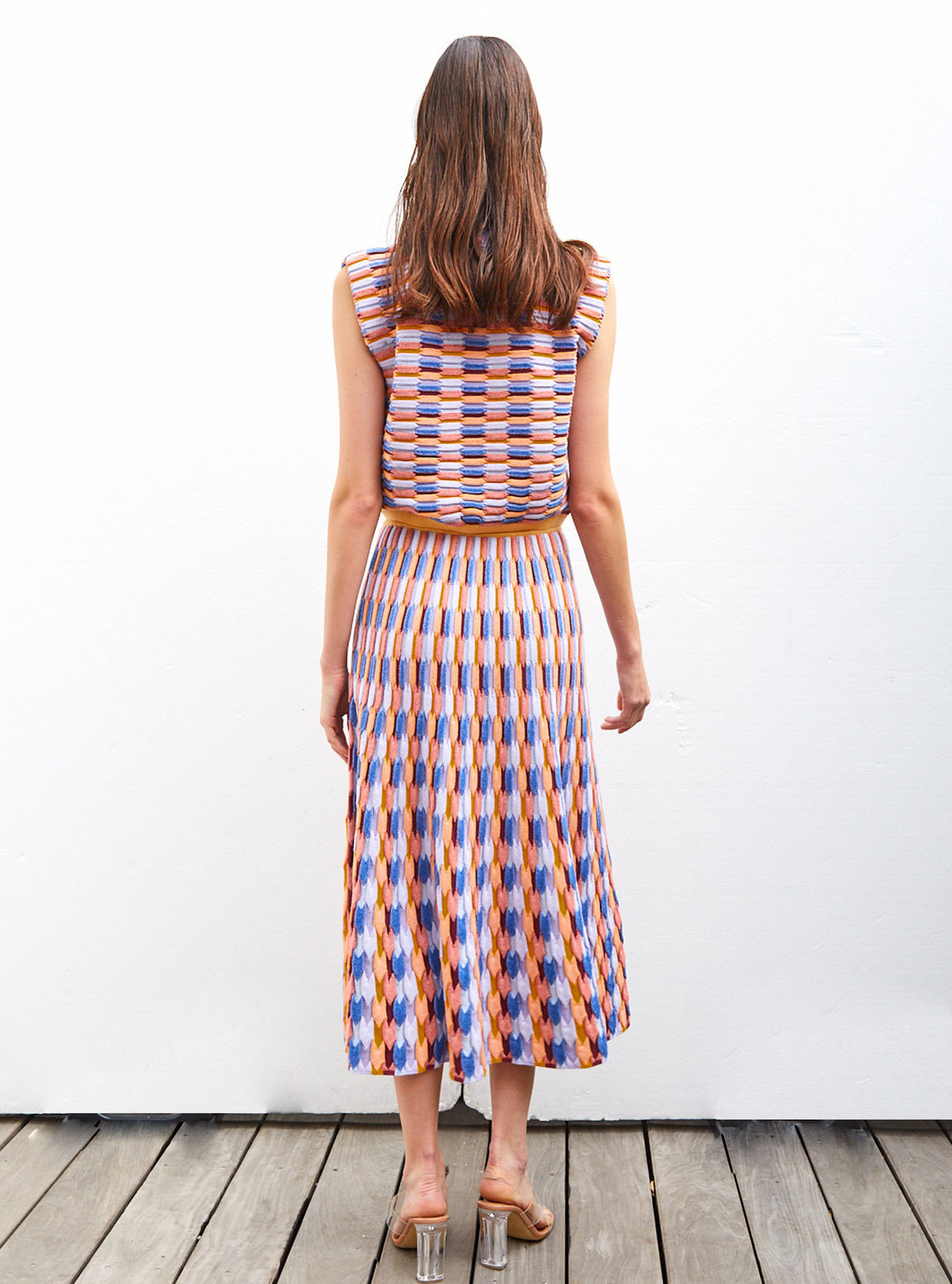 Jupe en maille zellige multicolore - Molli