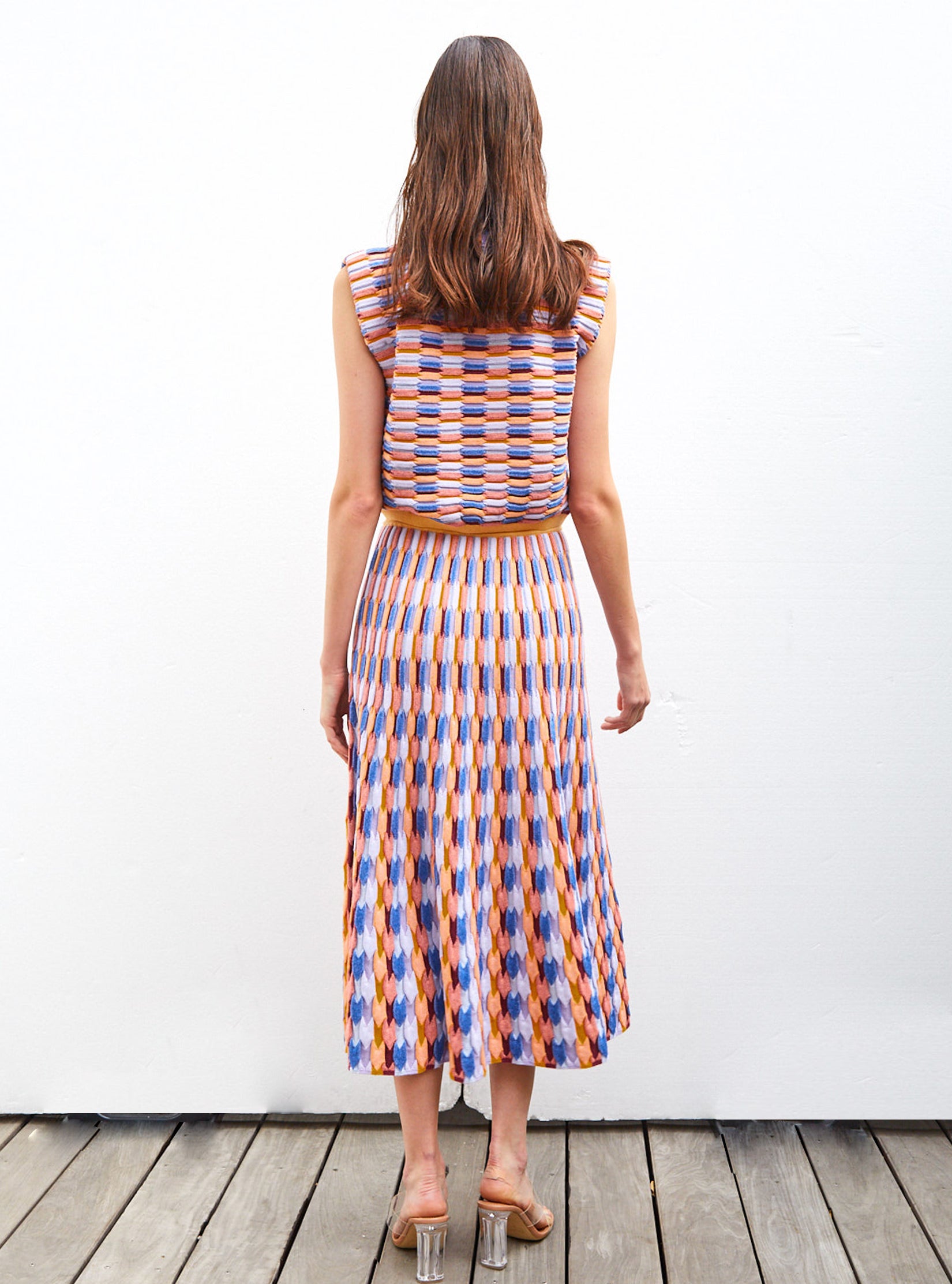 Jupe en maille zellige multicolore - Molli